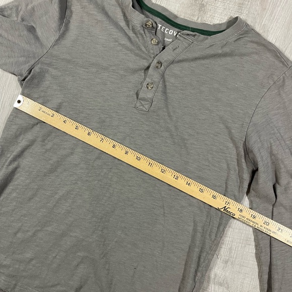 Tecovas Henley Long Sleeve Shirt Small Mens Grey Western Rodeo Cowboy Cotton #O - Picture 7 of 8